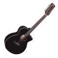 Faith Eclipse Venus 12-String Cutaway Electro Acoustic, Black