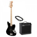 Squier Affinity Jaguar Bass H, Black & 15W Bass Amp Pack