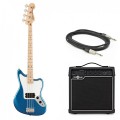Squier Affinity Jaguar Bass H, LP Blue & 15W Bass Amp Pack
