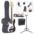Encore E4 Bass Guitar Left Hand Outfit, Black