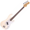 Encore E4 Blaster Bass Guitar, Vintage White