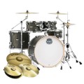 Mapex Mars 22'' 5pc Rock Fusion Drum Kit w/Cymbals, Dragonwood