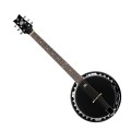 Ortega OBJE356-SBK-L 6-String Banjo Left Handed, Satin Black