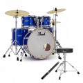 Pearl Export 22'' Rock Drum Kit w/Stool and Sticks, High Voltage Blue