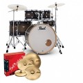 Pearl Decade Maple 6pc Pro Drum Kit w/Sabian XSRs, Satin Black Burst