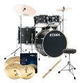 Tama Imperialstar Kit w/Stool, sticks and Cymbals, Black Oak Wrap