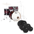 Pearl Decade Maple 22'' Fusion Shell Pack w/Bags, Deep Red Burst